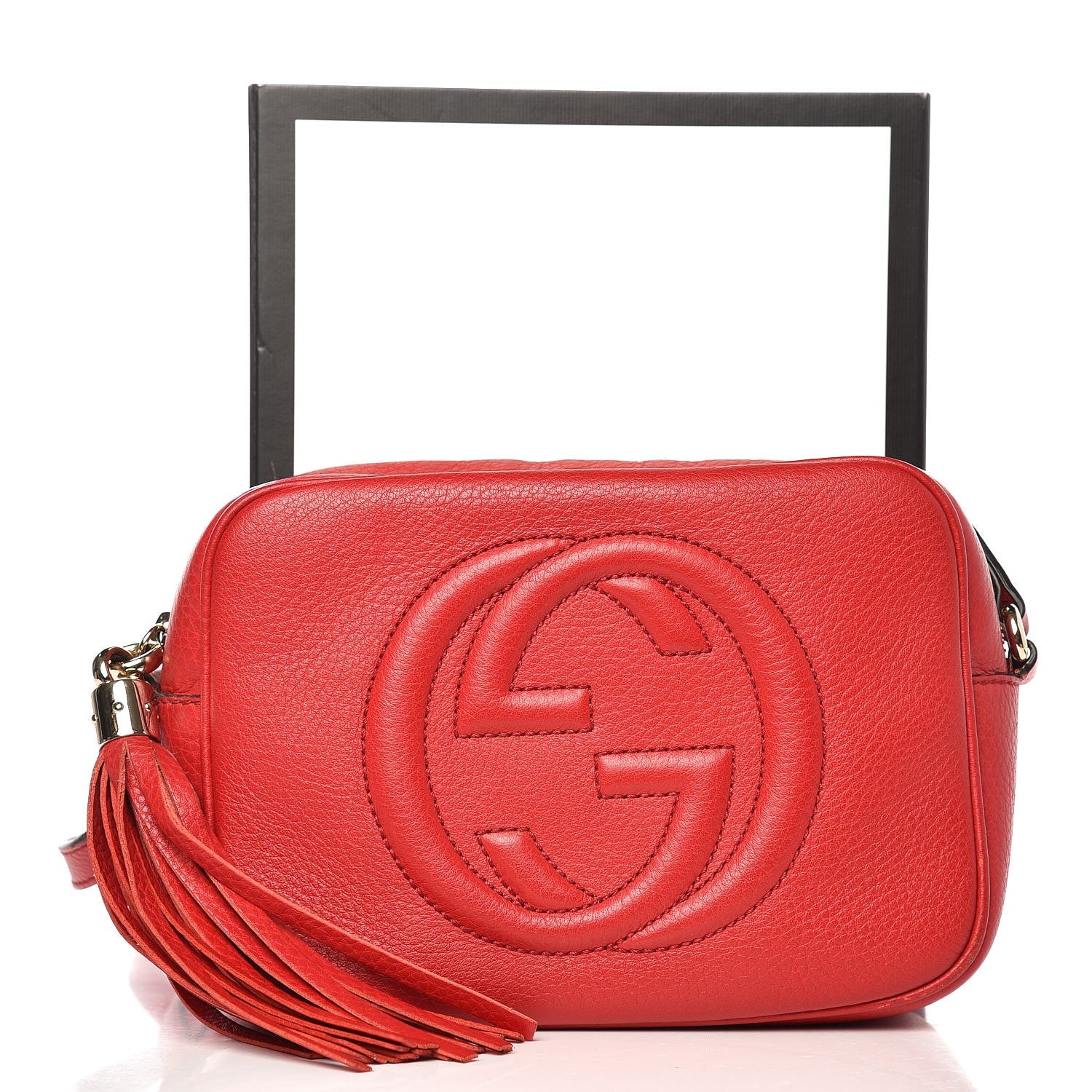 Gucci Pebbled Calfskin Small Soho Disco Bag Tabasco Red 8 of 8