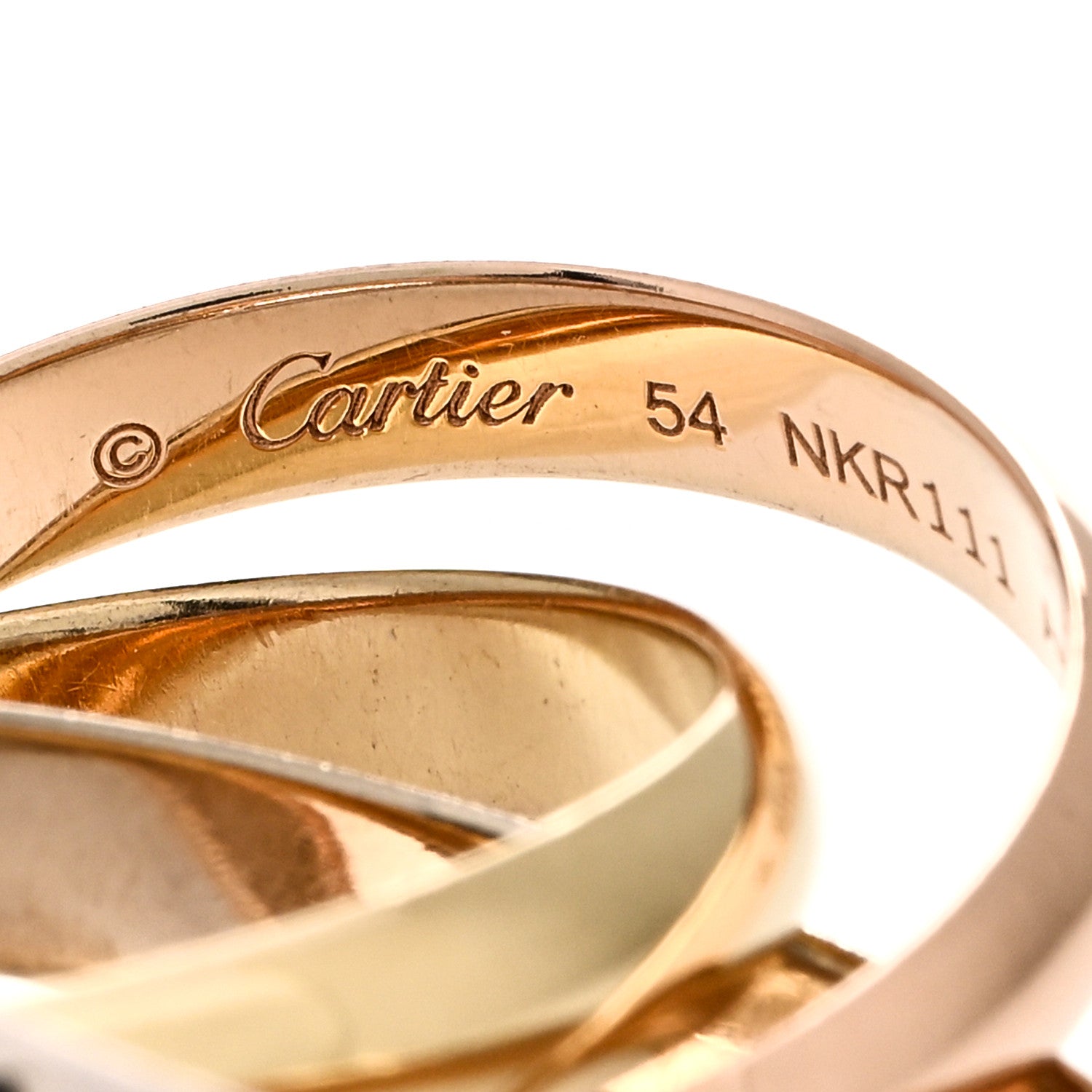 Cartier 18K Pink Yellow White Gold Small Trinity Ring 54 7 4 of 4