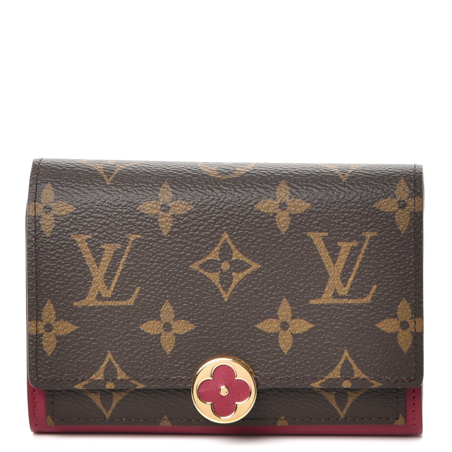 Monogram Flore Compact Wallet Fuchsia