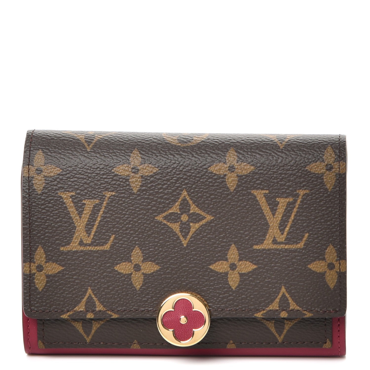 Louis Vuitton Monogram Flore Compact Wallet Fuchsia 1 of 8