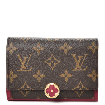 Louis Vuitton Monogram Flore Compact Wallet Fuchsia 1 of 8