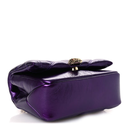 Bulgari Metallic Calfskin Matelasse Mini Serpenti Cabochon Crossbody Bag Purple 4 of 9