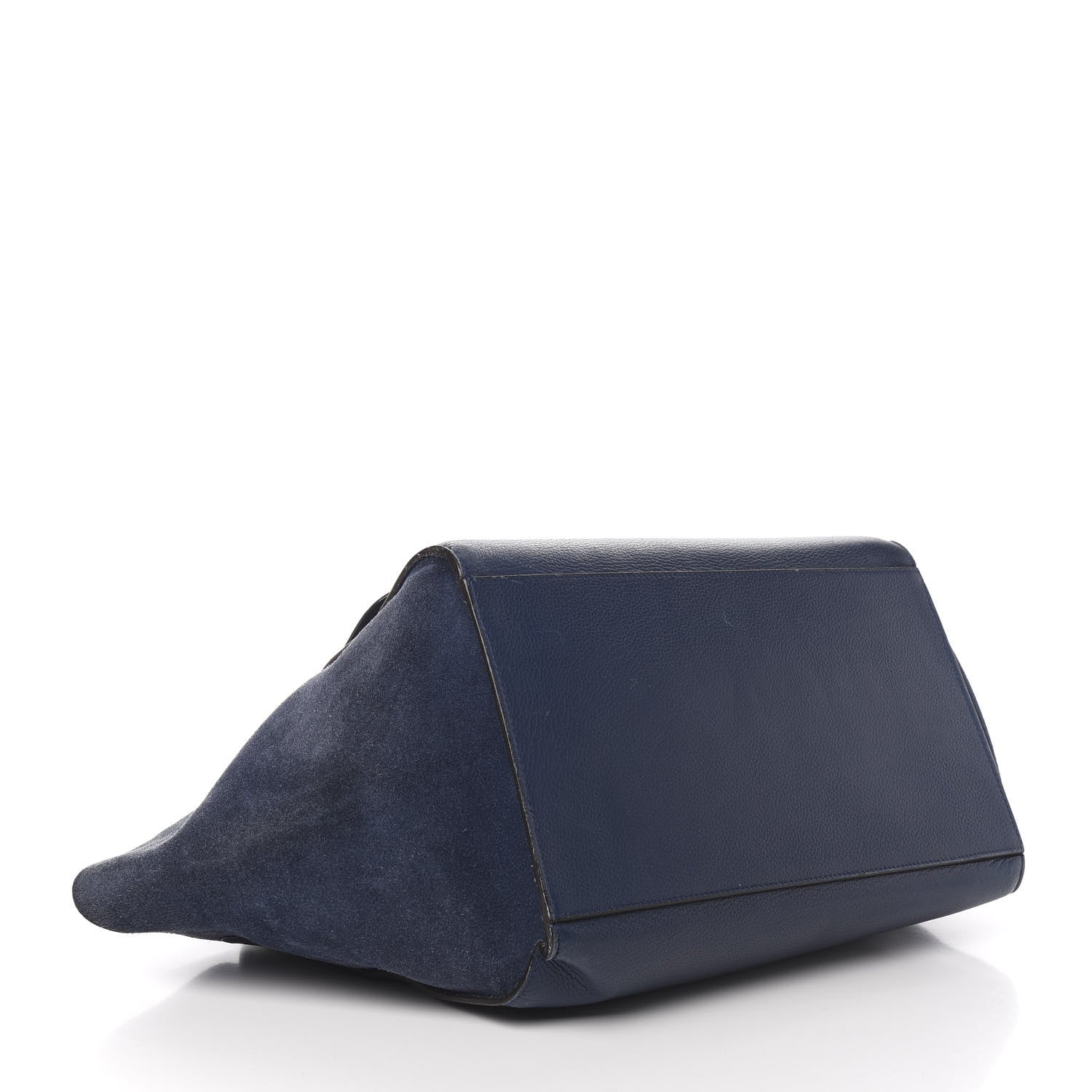 Celine Drummed Calfskin Suede Large Trapeze Navy 3 of 14