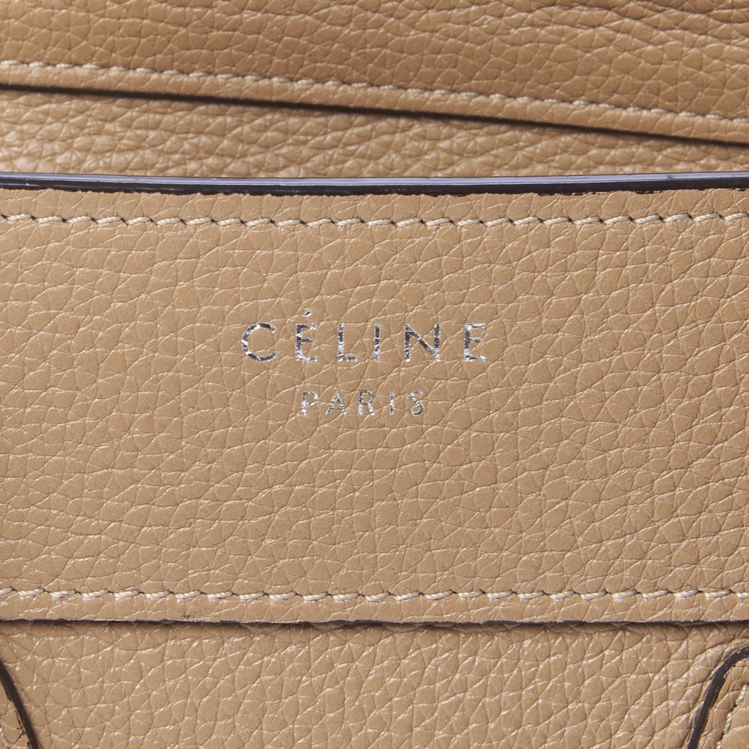 Celine Drummed Calfskin Micro Luggage Dune 7 of 10