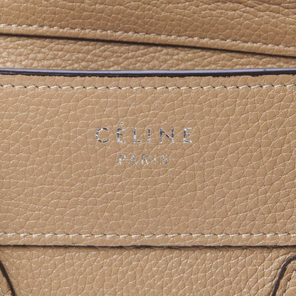 Celine Drummed Calfskin Micro Luggage Dune 7 of 10