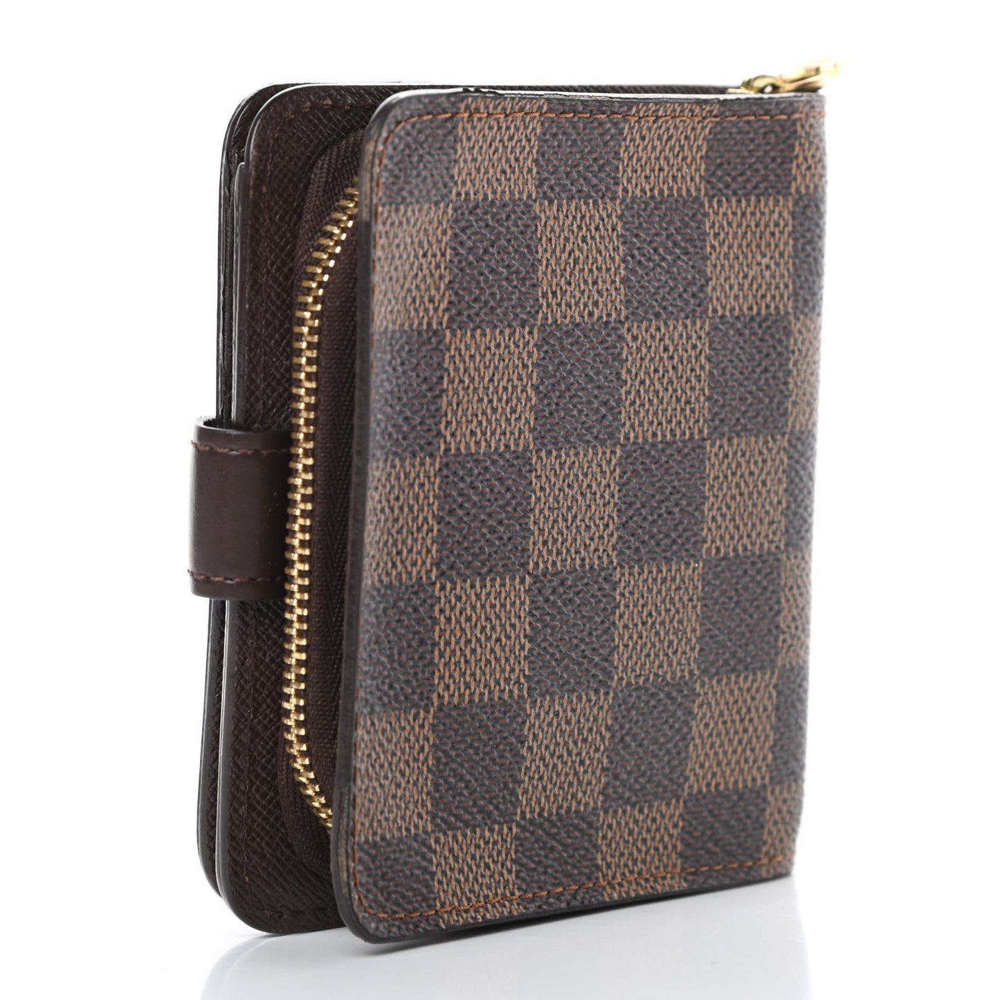 Damier Ebene Zippe Zipped Compact Wallet