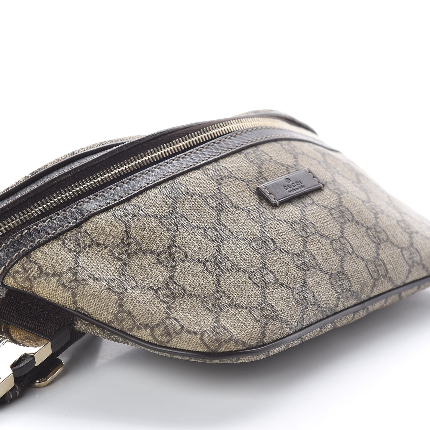 GG Supreme Monogram Belt Bag Dark Brown