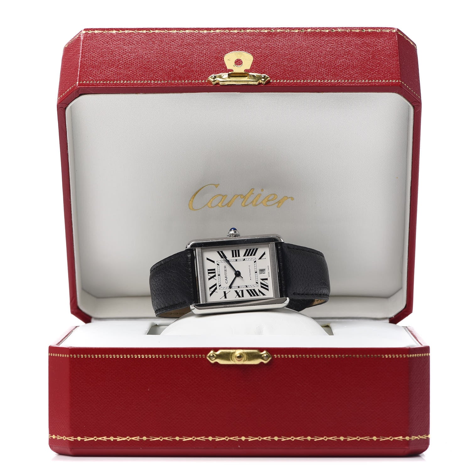 Cartier Stainless Steel Calfskin 31mm Tank Solo Automatic Watch 7 of 7