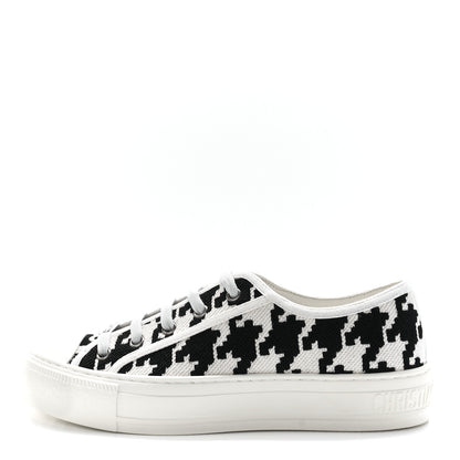 Christian Dior Canvas Macro Houndstooth Embroidered Womens Walk'N'Dior Low Top Sneakers 36 White Black 1 of 9