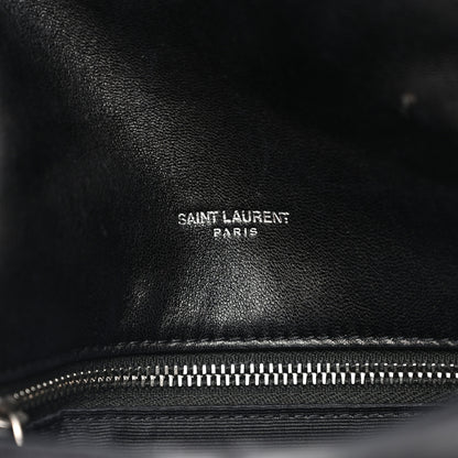 Saint Laurent Lambskin Quilted Small Loulou Puffer Monogram Chain Satchel Black 7 of 10