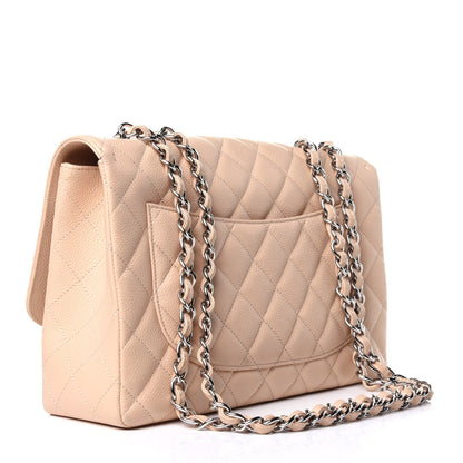 Chanel Caviar Quilted Jumbo Single Flap Beige Clair 4 of 13