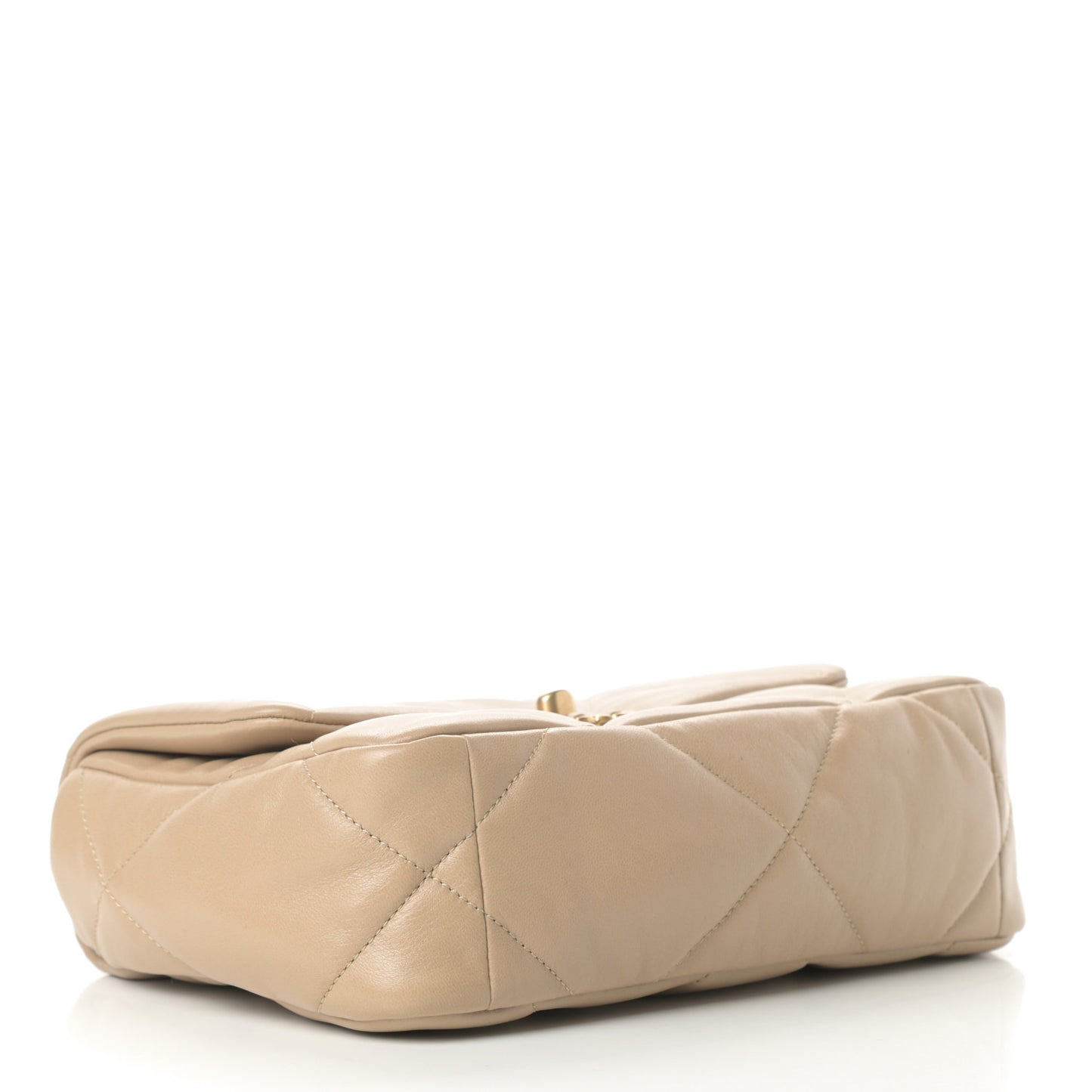 Lambskin Quilted Medium Chanel 19 Flap Dark Beige