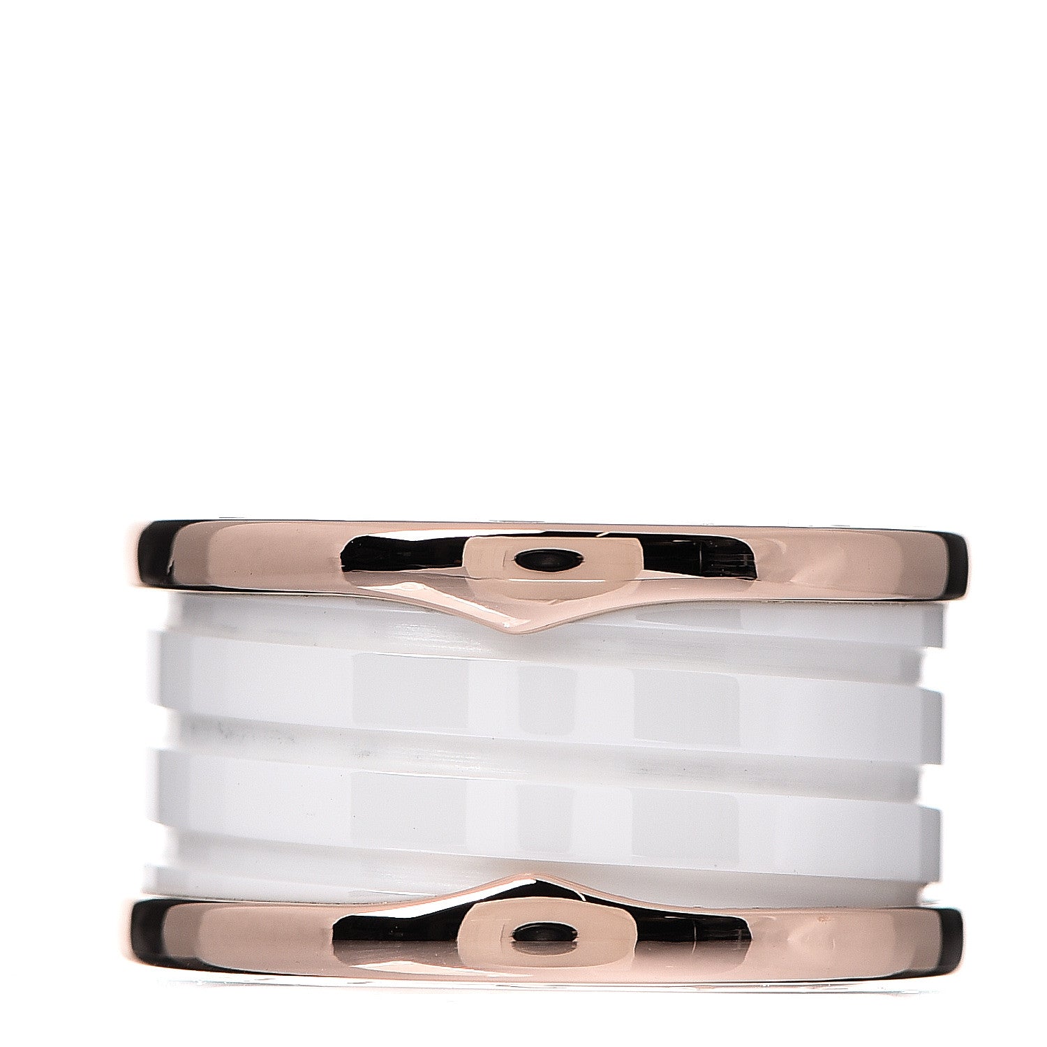 Bulgari 18K Rose Gold White Ceramic B.Zero1 Four-Band Ring 56 7.5 2 of 4