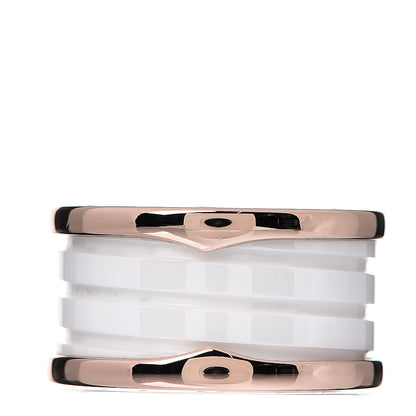 Bulgari 18K Rose Gold White Ceramic B.Zero1 Four-Band Ring 56 7.5 2 of 4