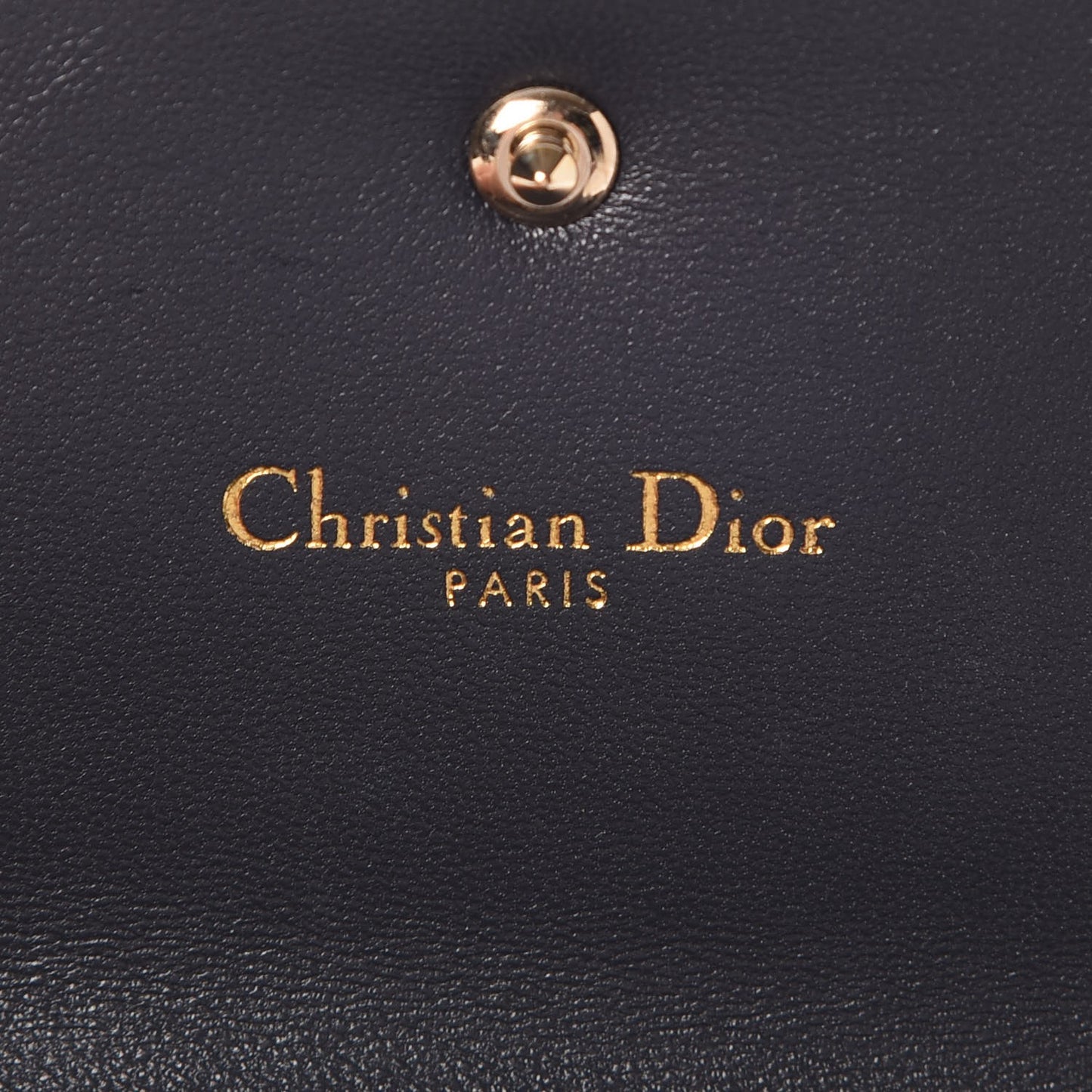 Metallic Patent Micro-Cannage Diorama Elancee Wallet Gold