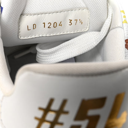 Louis Vuitton LV X TM Calfskin Monogram Multicolor Womens LV Trainer Sneakers 37.5 White 10 of 11