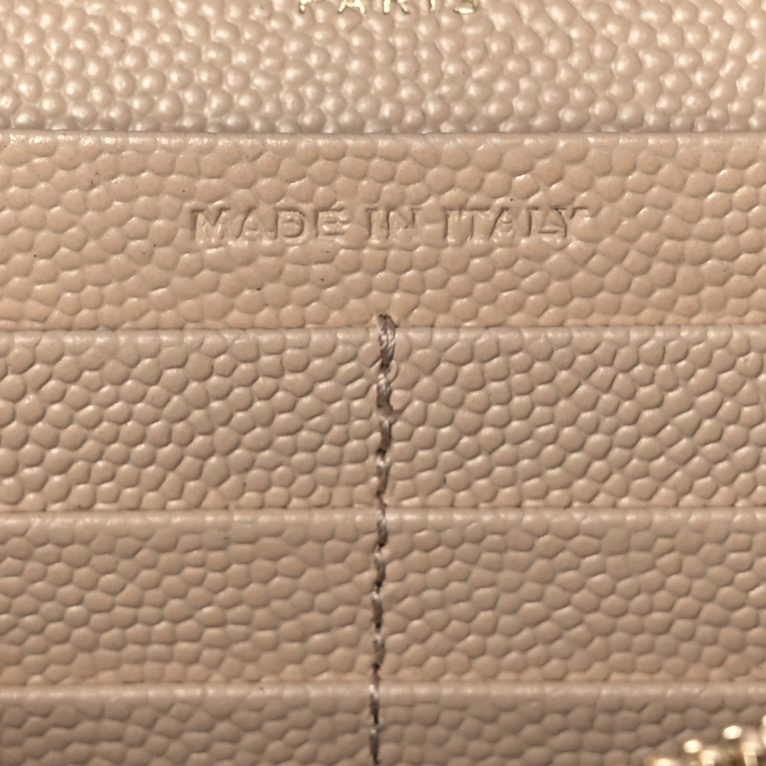 Saint Laurent Grain De Poudre Matelasse Chevron Monogram Chain Wallet Nude Powder 7 of 13