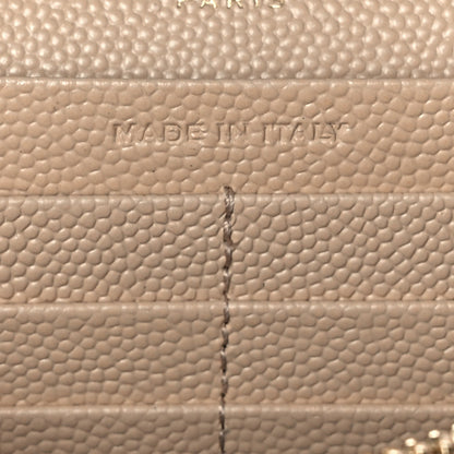 Saint Laurent Grain De Poudre Matelasse Chevron Monogram Chain Wallet Nude Powder 7 of 13