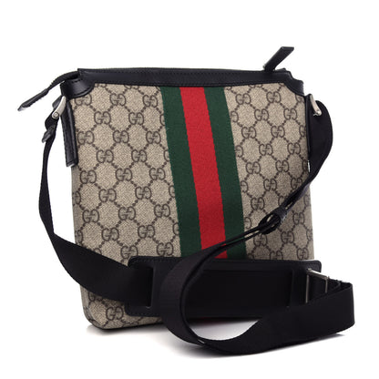 Gucci GG Supreme Monogram Web Messenger Bag Black 3 of 10
