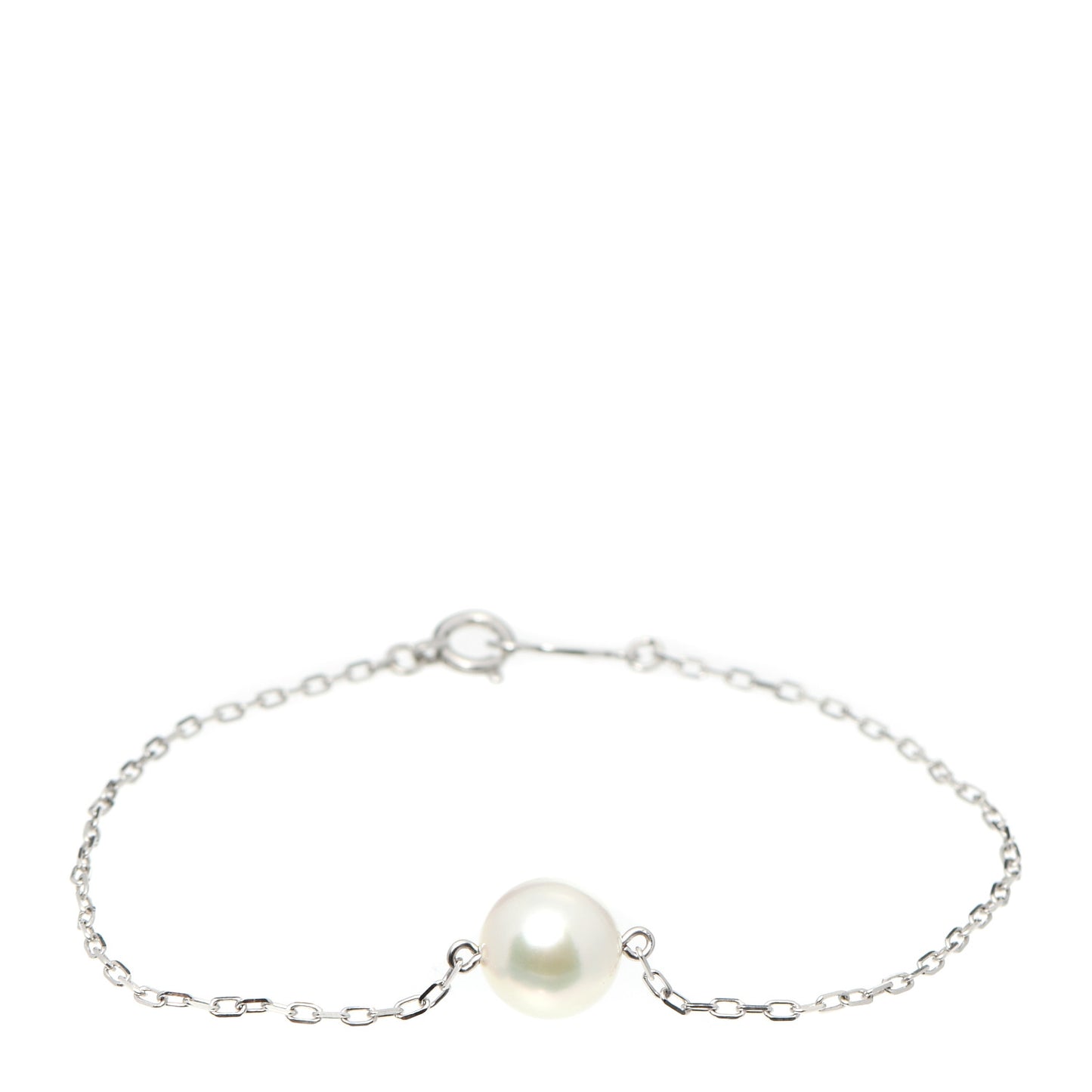 18K White Gold Akoya Pearl 8-8.5mm Single Station Bracelet
