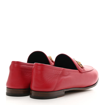 Gucci Lambskin Womens Brixton Horsebit Loafers 39.5 Hibiscus Red 4 of 9