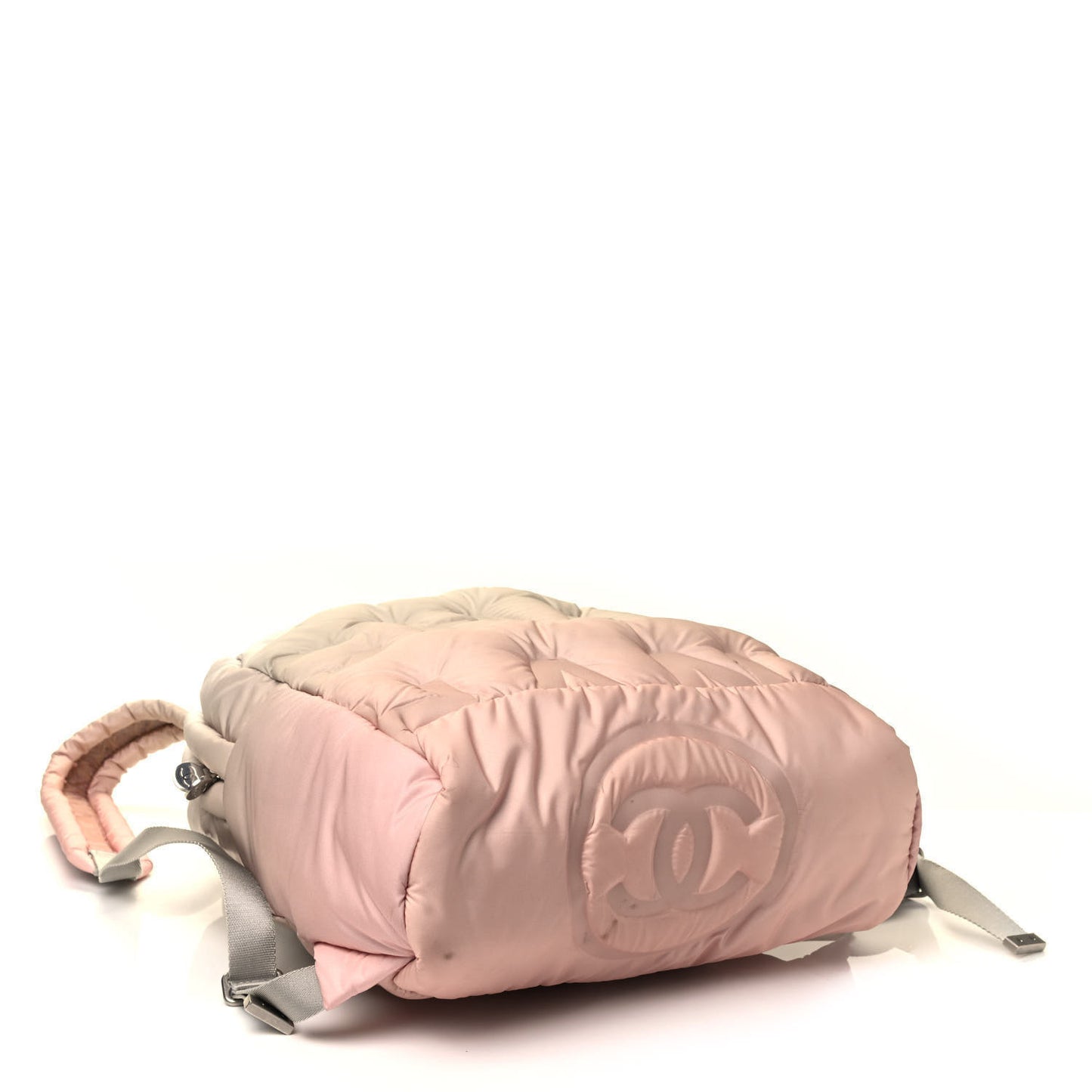 Nylon Embossed Small Doudoune Backpack Pink Grey White