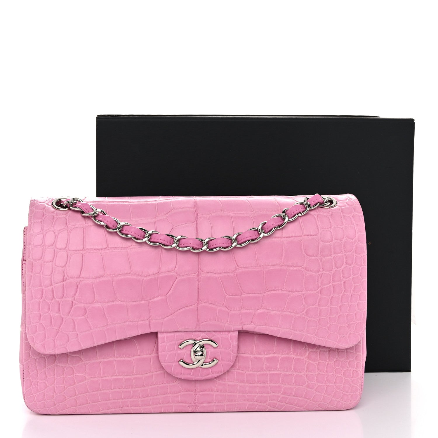 Chanel Alligator Jumbo Double Flap Pink 11 of 11