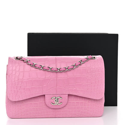 Chanel Alligator Jumbo Double Flap Pink 11 of 11