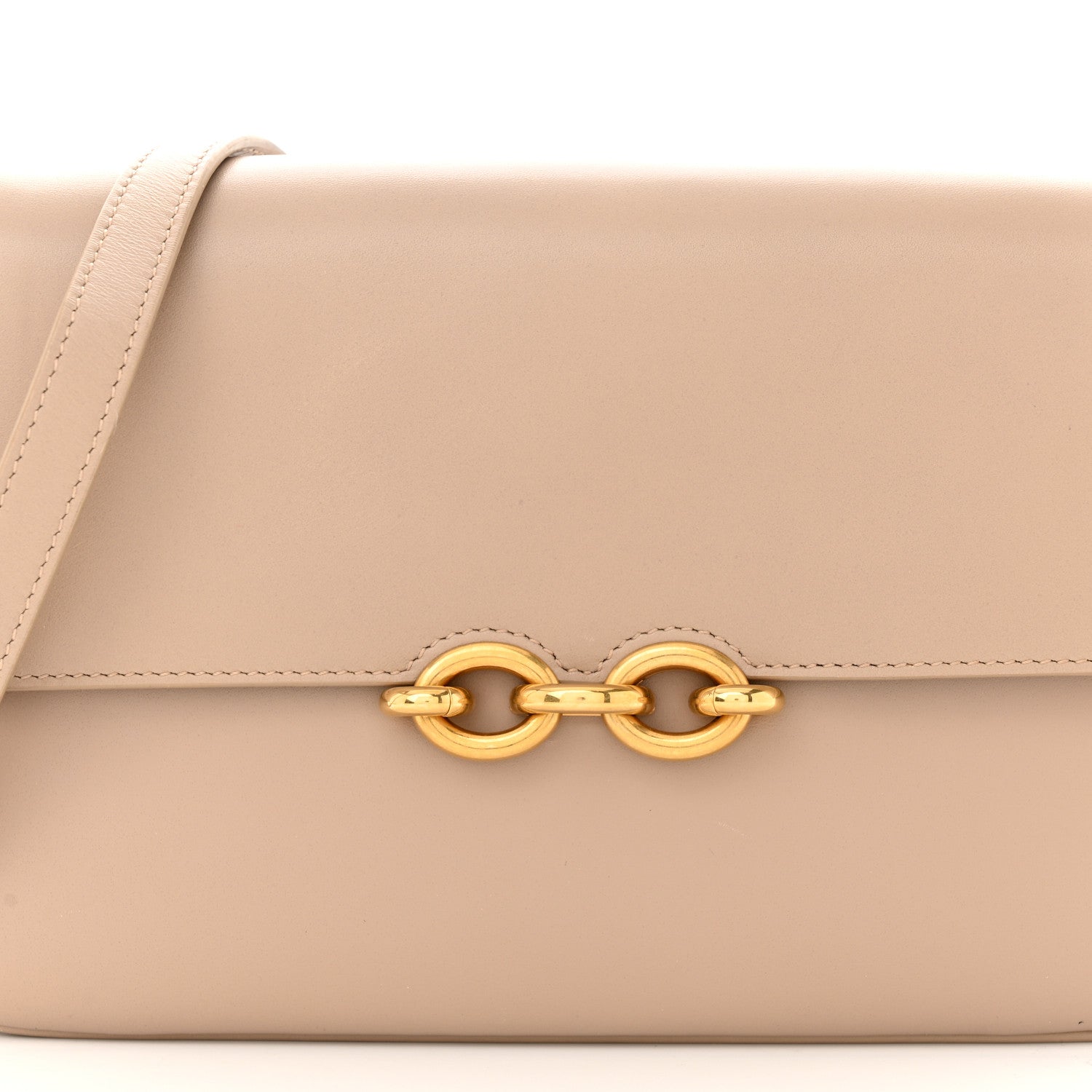 Saint Laurent Smooth Calfskin Le Maillon Satchel Dark Beige 8 of 13