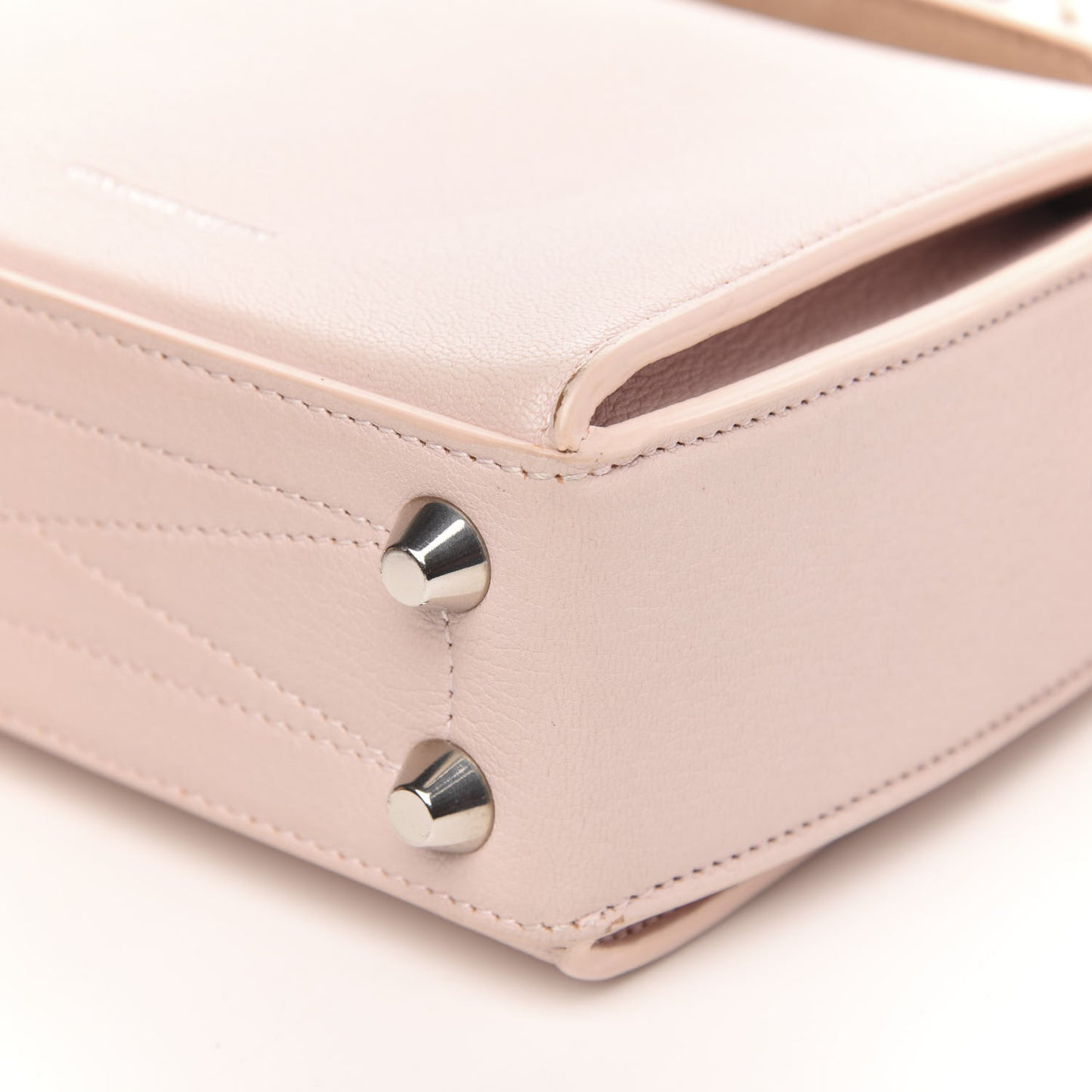 Calfskin Silk Scarf Box Shoulder Bag 16 Baby Pink Ivory