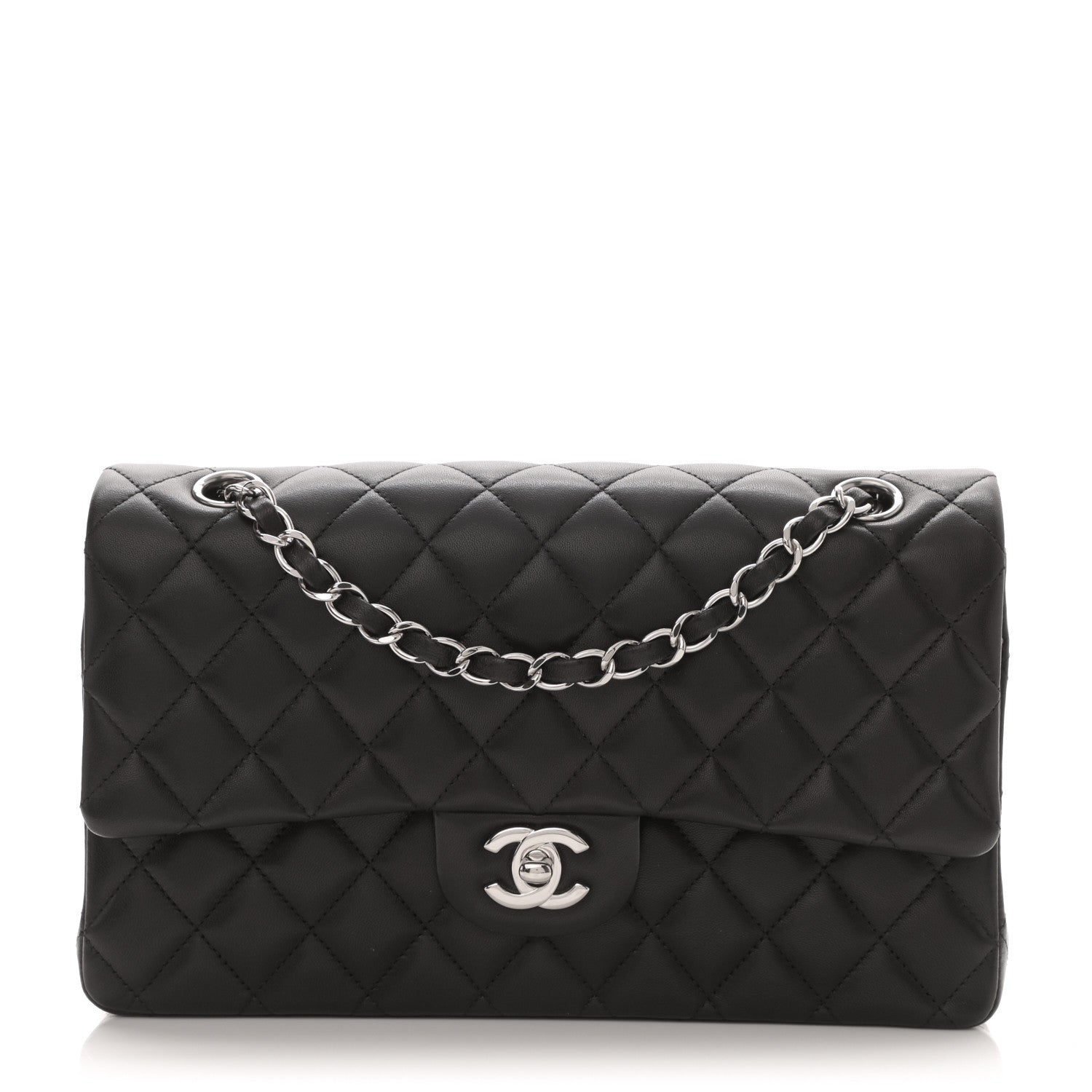 Chanel Lambskin Quilted Medium Double Flap Black 1 of 11