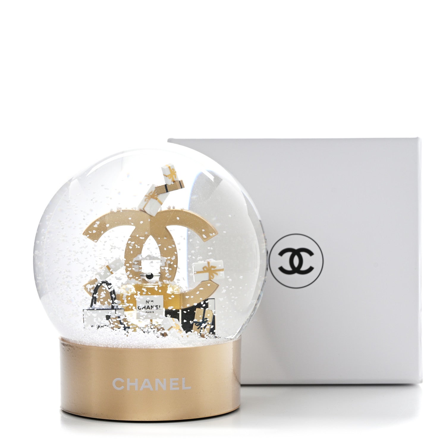 Chanel Glass CC Shopping Bag Snow Globe Gold 8 of 8
