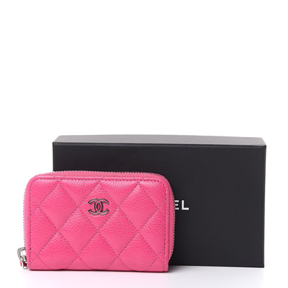 Chanel Caviar Quilted Zip Coin Purse Pink 9 of 9