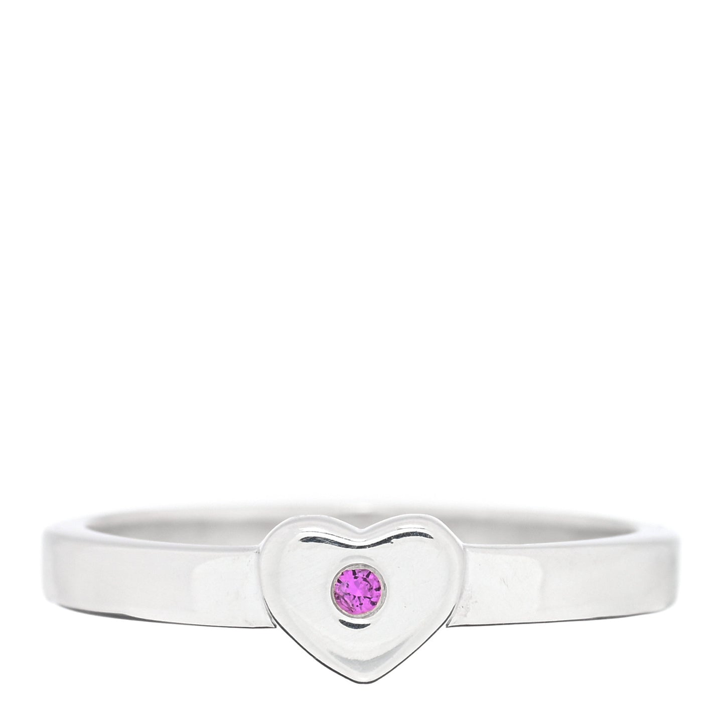Sterling Silver Pink Sapphire Heart Ring 52 6