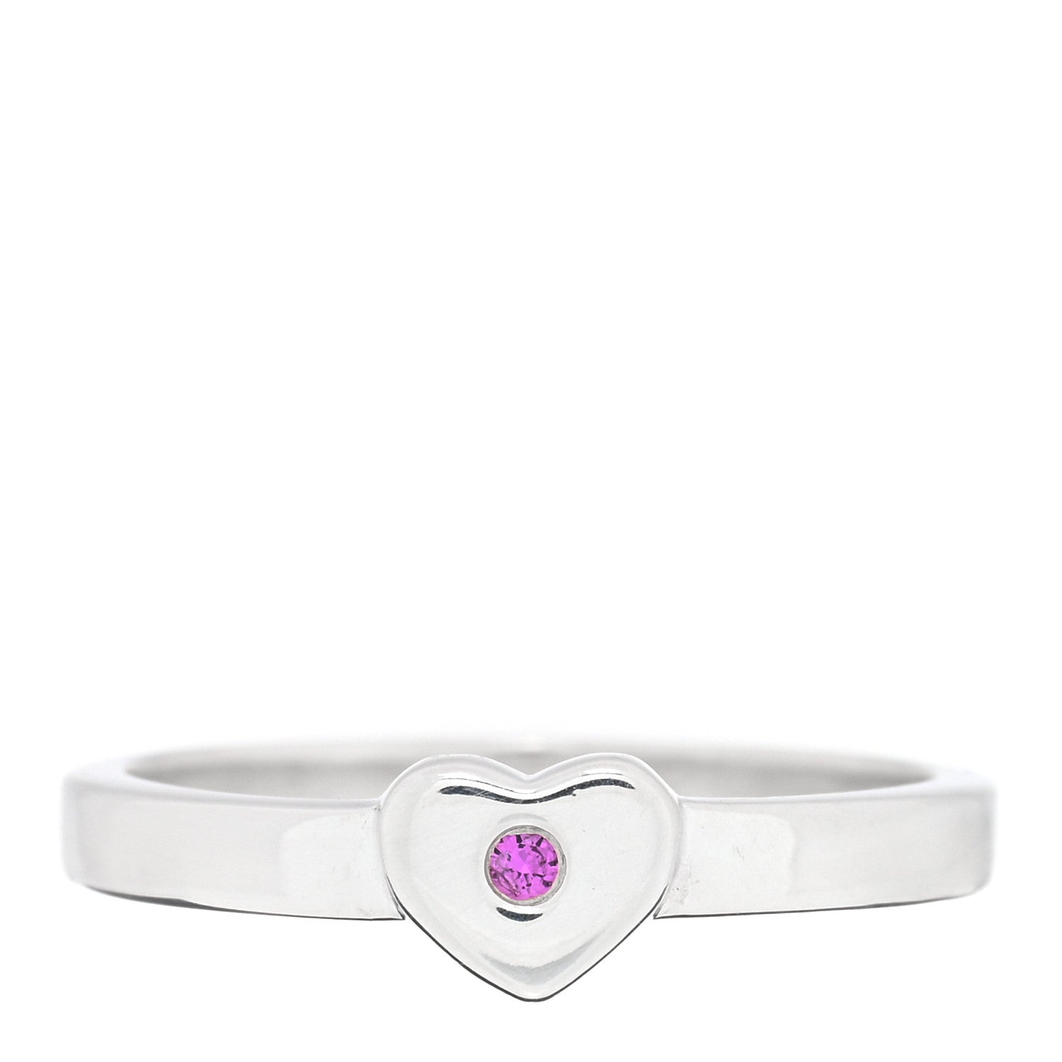 Tiffany Sterling Silver Pink Sapphire Heart Ring 52 6 1 of 4