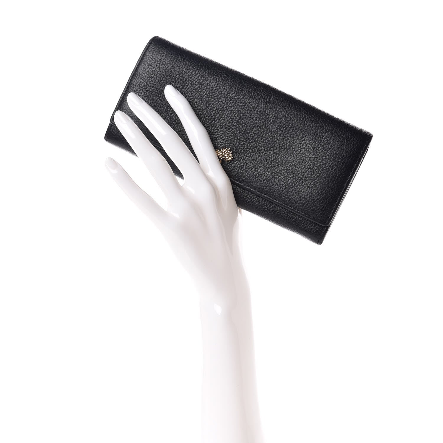 Mulberry Classic Grain Small Tree Continental Wallet Black 2 of 9
