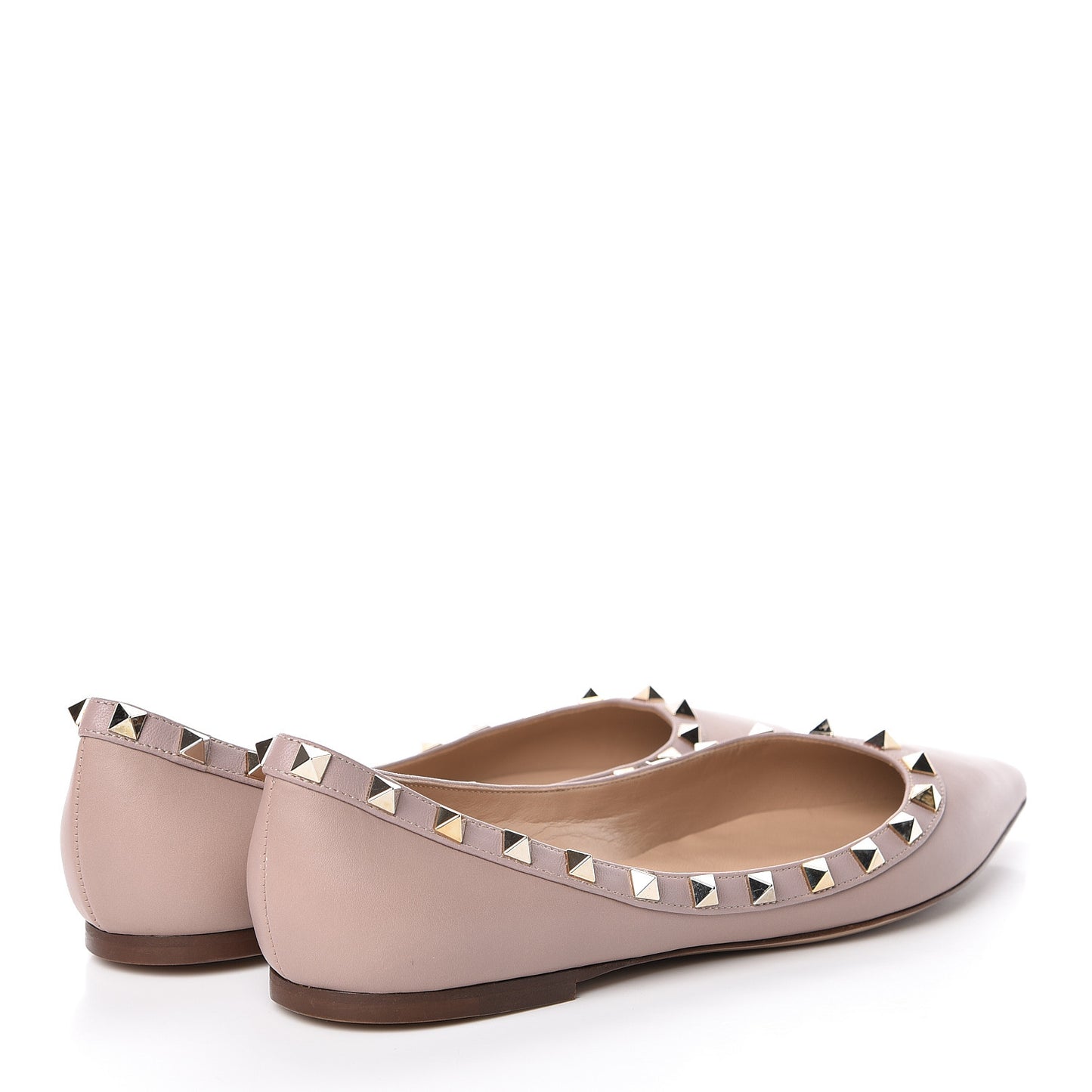 Nappa Rockstud Ballerina Flats 39 Poudre