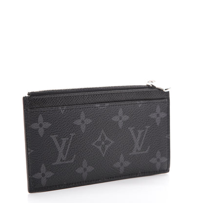 Louis Vuitton Monogram Eclipse Taiga Coin Card Holder 2 of 6