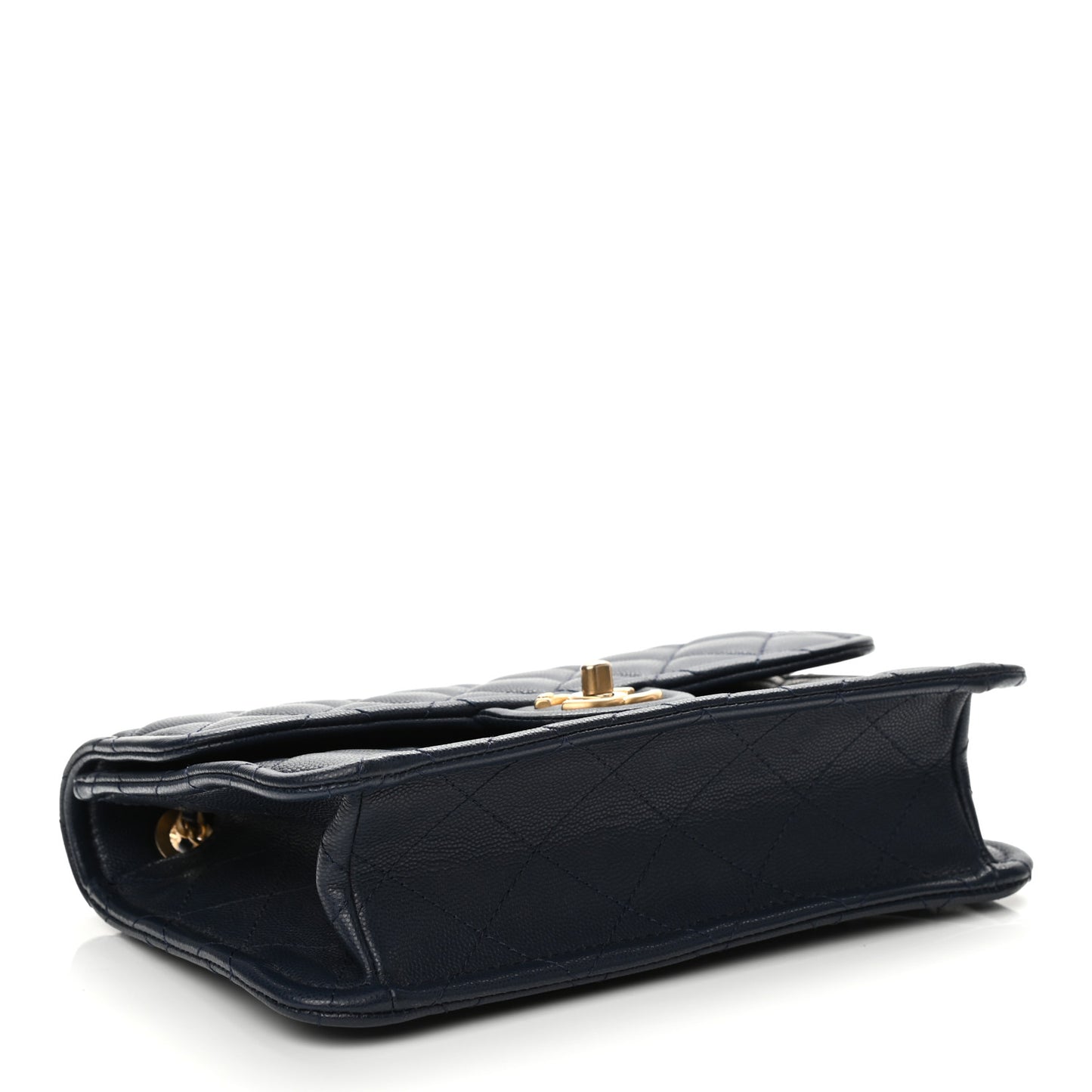 Caviar Quilted Medium Sweet Classic Flap Navy Blue