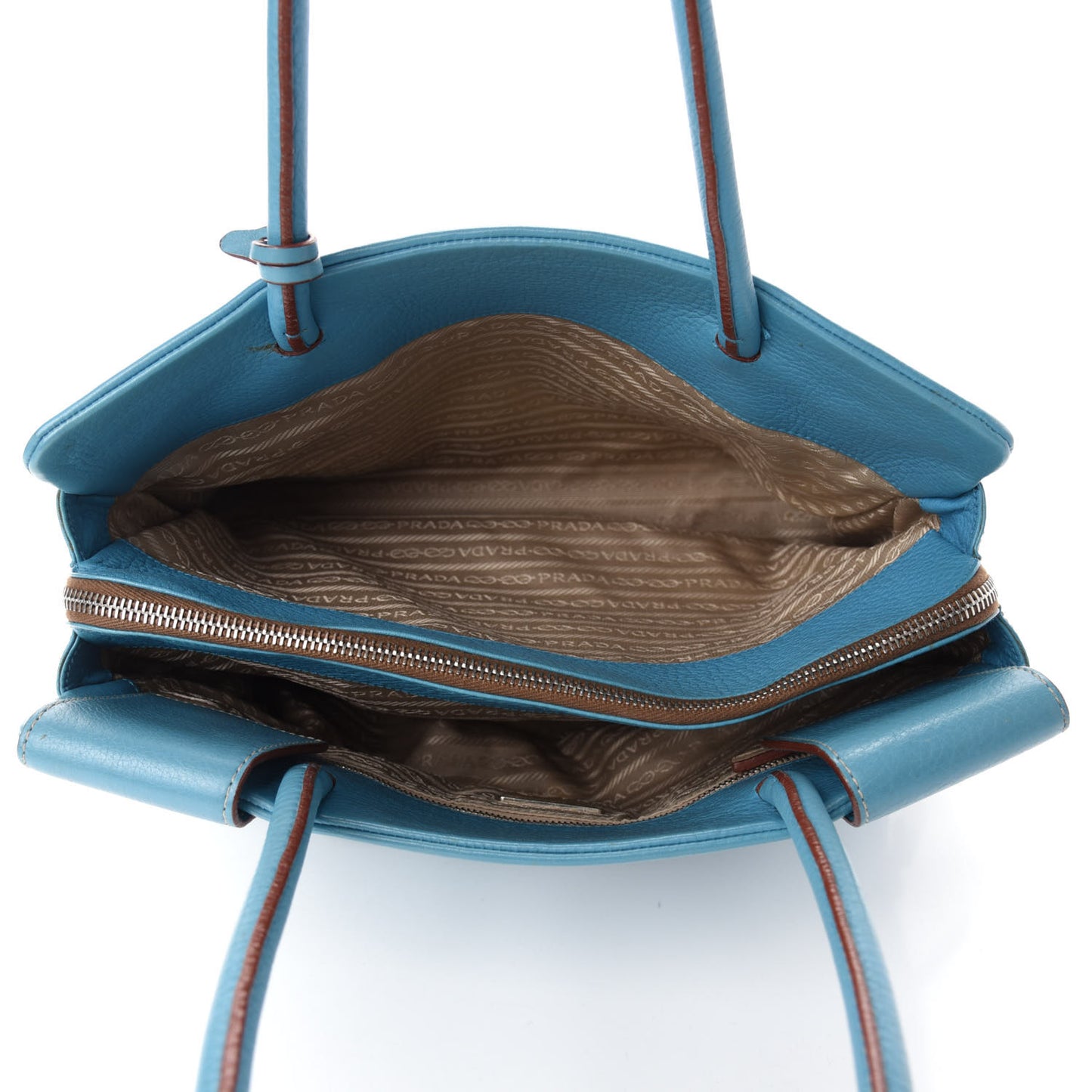 Vitello Top Handle Tote Turchese