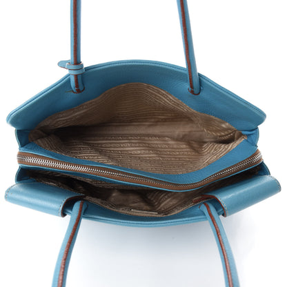 Prada Vitello Top Handle Tote Turchese 5 of 11