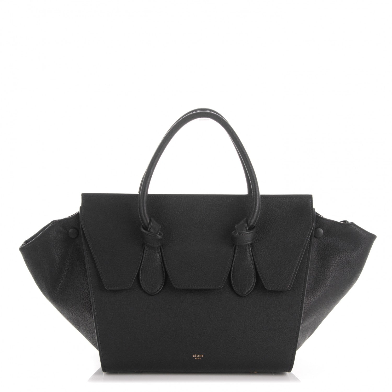 Celine Crisped Calfskin Mini Tie Knot Tote Black 1 of 9