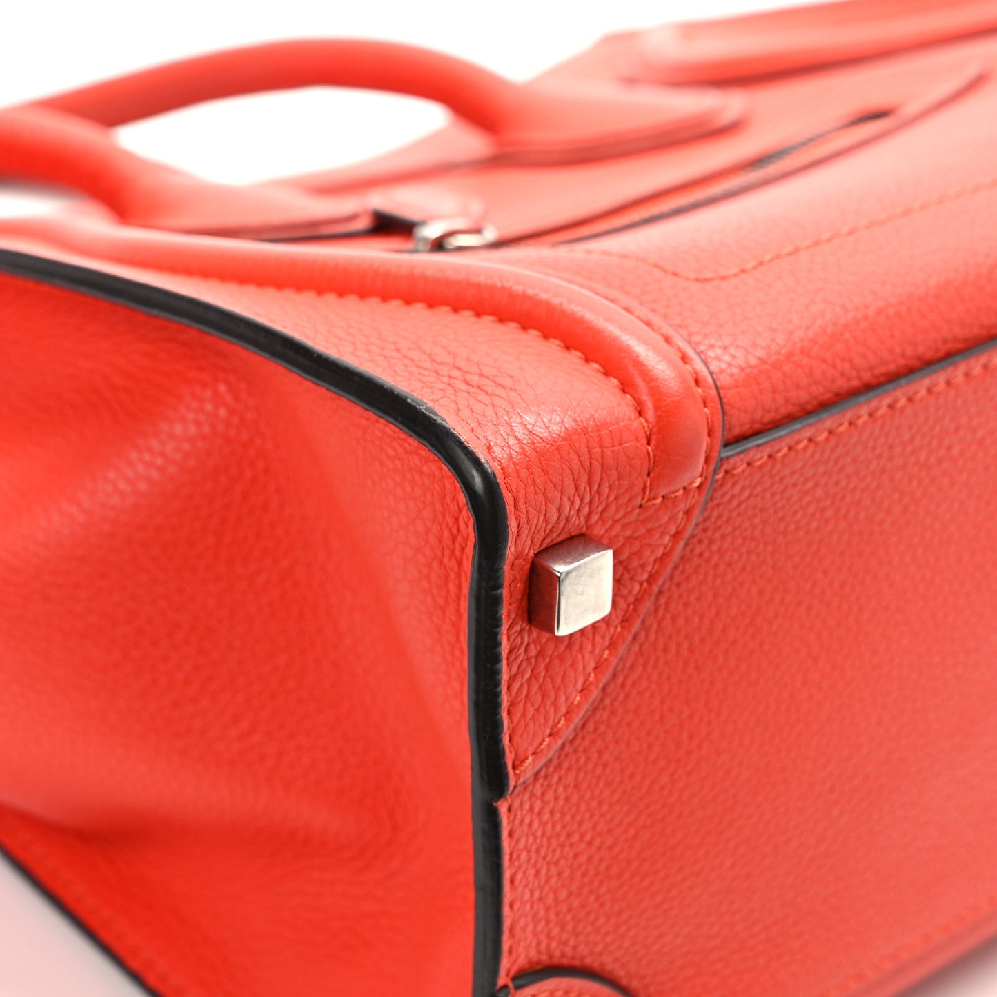 Drummed Calfskin Micro Luggage Vermillion