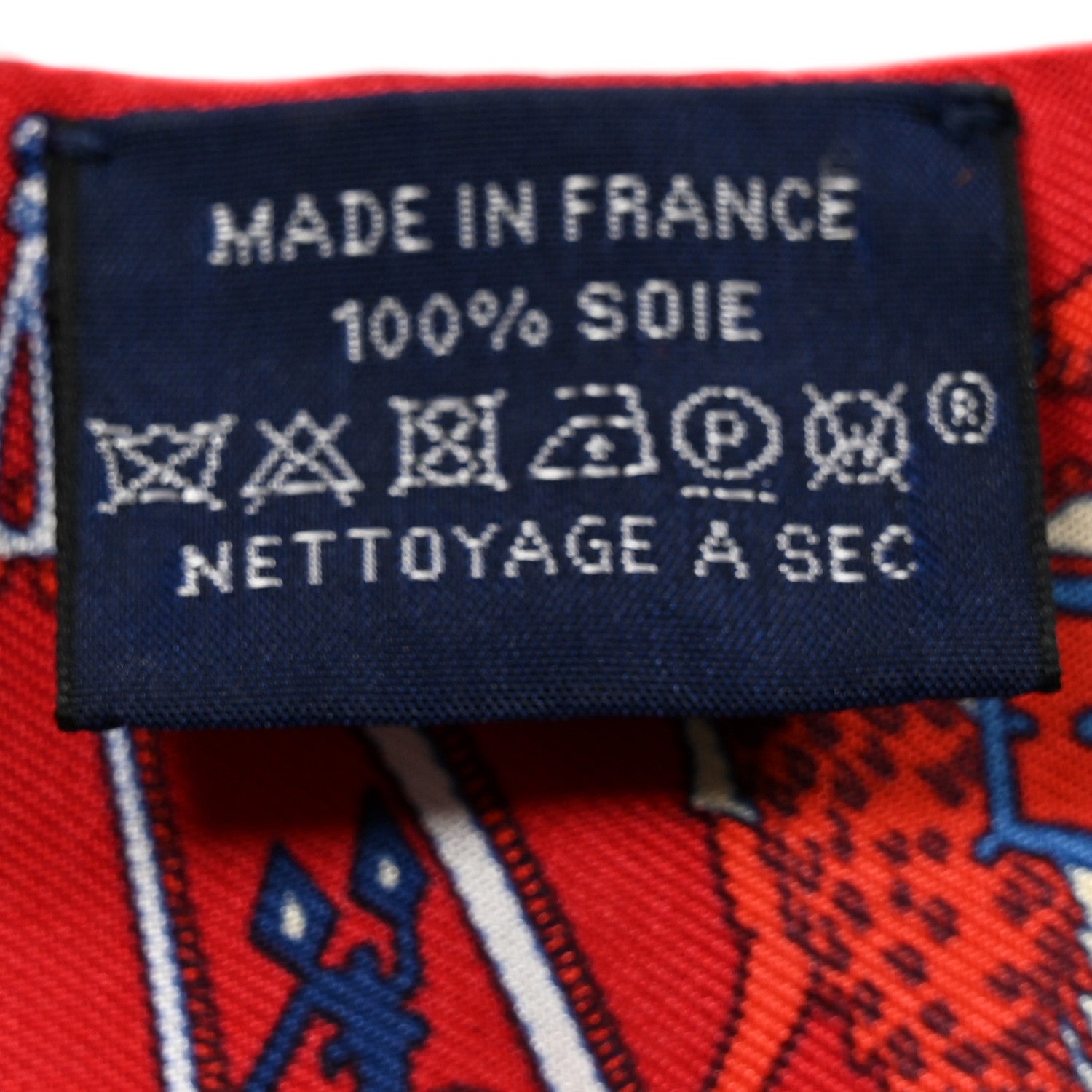 Hermes Silk La Folle Parade Twilly Rouge Bleu White 4 of 4