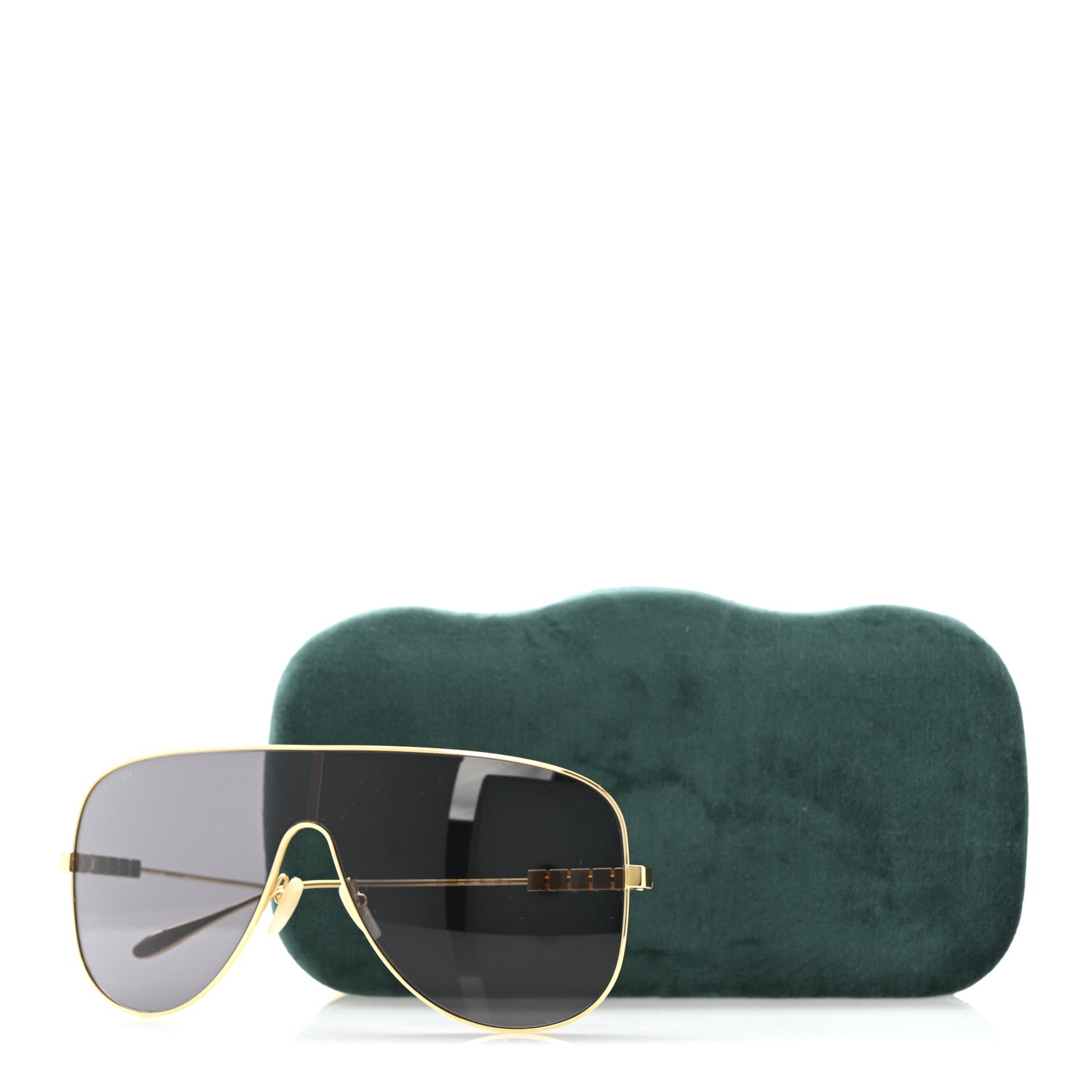 Gucci Metal Mask Sunglasses GG1436S Grey Gold 8 of 8
