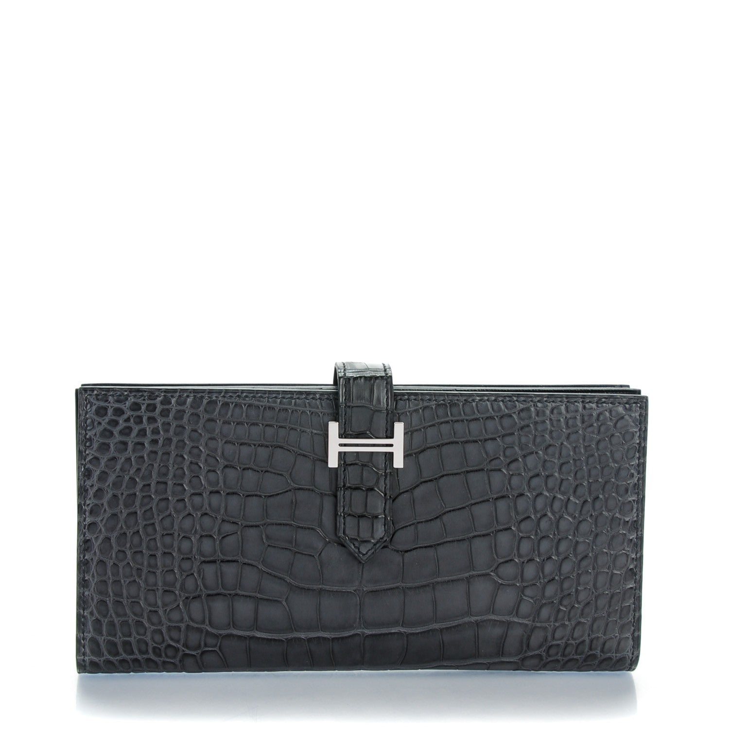 Hermes Matte Alligator Bearn Wallet Graphite 1 of 8