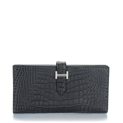 Hermes Matte Alligator Bearn Wallet Graphite 1 of 8