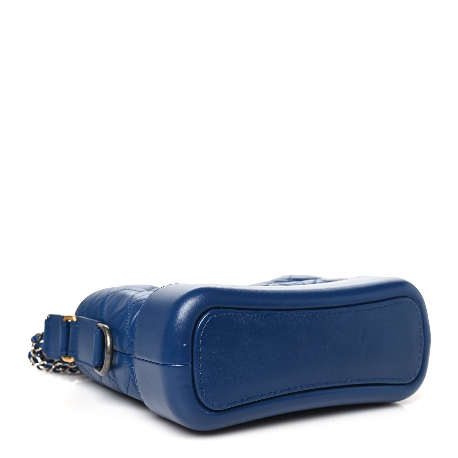 Chanel Aged Calfskin Quilted Small Gabrielle Hobo Blue 4 of 10