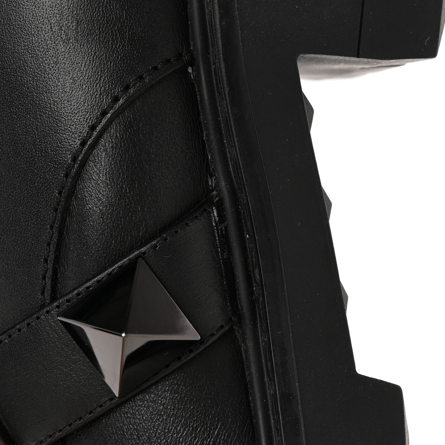 Valentino Garavani Calfskin Tonal Roman Stud 20/40mm Combat Boots 39 Black 14 of 17