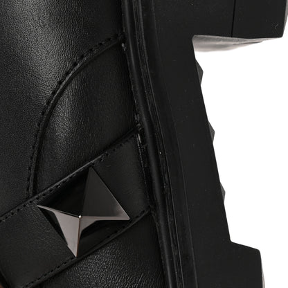Valentino Garavani Calfskin Tonal Roman Stud 20/40mm Combat Boots 39 Black 14 of 17